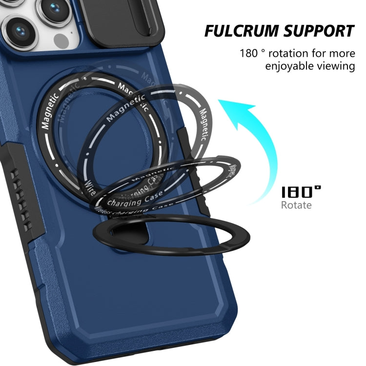 For iPhone 15 Pro Sliding Camshield Magsafe Holder TPU Hybrid PC Phone Case(Royal Blue) - iPhone 15 Pro Cases by PMC Jewellery | Online Shopping South Africa | PMC Jewellery