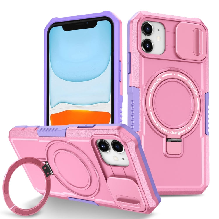 For iPhone 11 Sliding Camshield Magsafe Holder TPU Hybrid PC Phone Case(Purple Pink) - iPhone 11 Cases by PMC Jewellery | Online Shopping South Africa | PMC Jewellery