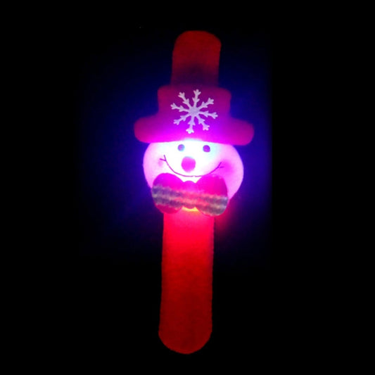 Santa Style Flash Light Merry Christmas Slap Pat Circle Wristband(Flannel Light Snowman) - Christmas Wearable Decoration by PMC Jewellery | Online Shopping South Africa | PMC Jewellery | Buy Now Pay Later Mobicred