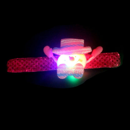 Santa Style Flash Light Merry Christmas Slap Pat Circle Wristband(Sequins Light Snowman) - Christmas Wearable Decoration by PMC Jewellery | Online Shopping South Africa | PMC Jewellery | Buy Now Pay Later Mobicred