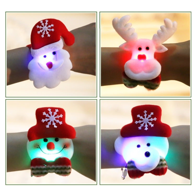 Santa Style Flash Light Merry Christmas Slap Pat Circle Wristband(Flannel Light Deer) - Christmas Wearable Decoration by PMC Jewellery | Online Shopping South Africa | PMC Jewellery | Buy Now Pay Later Mobicred