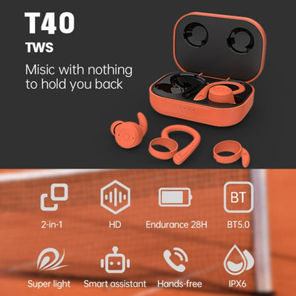 T&G T40 TWS IPX6 Waterproof Hanging Ear Wireless Bluetooth Earphones with Charging Box(Pink) - TWS Earphone by T&G | Online Shopping South Africa | PMC Jewellery | Buy Now Pay Later Mobicred