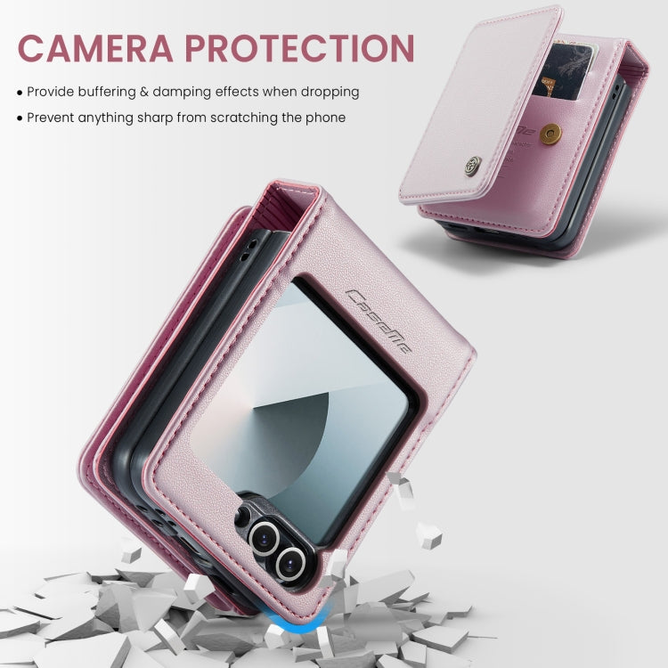 For Samsung Galaxy Z Flip6 5G CaseMe C22 PC+TPU Business Style RFID Anti-theft Leather Phone Case(Pink) - Galaxy Z Flip6 5G Cases by CaseMe | Online Shopping South Africa | PMC Jewellery | Buy Now Pay Later Mobicred