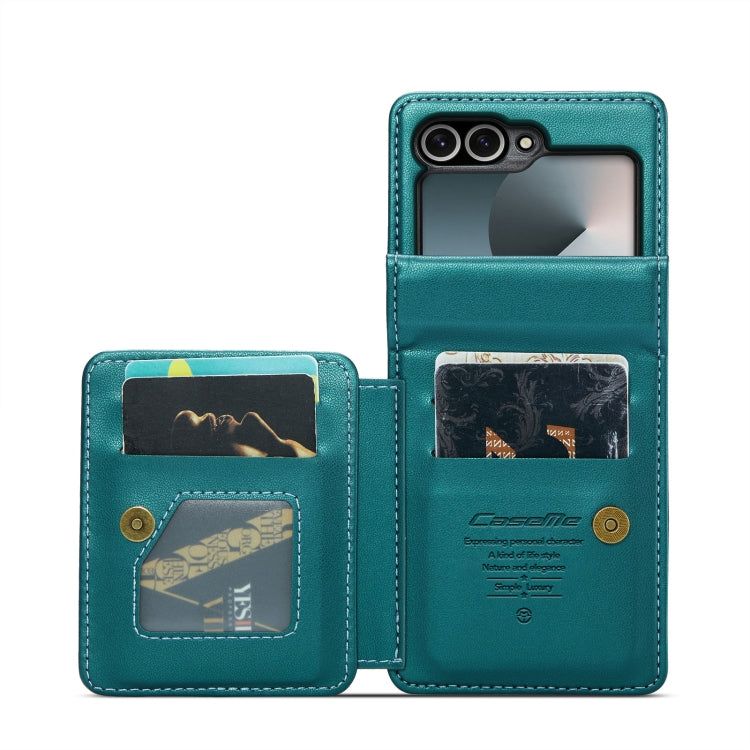 For Samsung Galaxy Z Flip6 5G CaseMe C22 PC+TPU Business Style RFID Anti-theft Leather Phone Case(Blue Green) - Galaxy Z Flip6 5G Cases by CaseMe | Online Shopping South Africa | PMC Jewellery | Buy Now Pay Later Mobicred