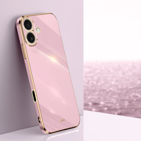 For iPhone 16 Plus XINLI Straight Edge 6D Electroplate TPU Phone Case(Cherry Purple) - iPhone 16 Plus Cases by XINLI | Online Shopping South Africa | PMC Jewellery | Buy Now Pay Later Mobicred