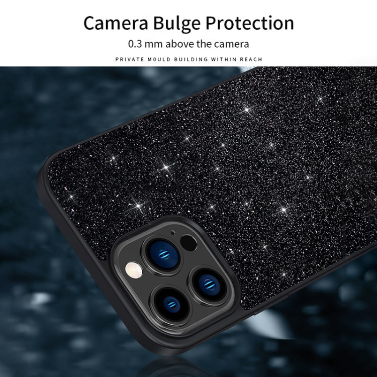 For iPhone 16 SULADA Glittery PC Hybrid TPU Handmade Leather Phone Case(Black) - iPhone 16 Cases by SULADA | Online Shopping South Africa | PMC Jewellery | Buy Now Pay Later Mobicred