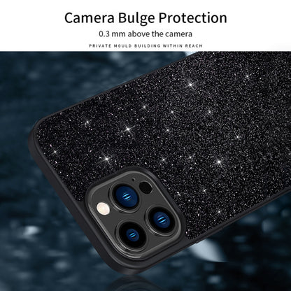 For iPhone 16 Pro Max SULADA Glittery PC Hybrid TPU Handmade Leather Phone Case(Black) - iPhone 16 Pro Max Cases by SULADA | Online Shopping South Africa | PMC Jewellery | Buy Now Pay Later Mobicred