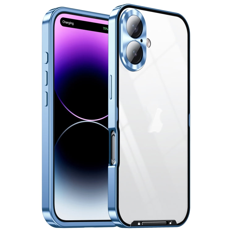 For iPhone 16 Frosted Metal Phone Case(Blue) - iPhone 16 Cases by PMC Jewellery | Online Shopping South Africa | PMC Jewellery | Buy Now Pay Later Mobicred