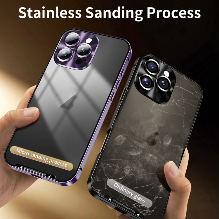 For iPhone 16 Pro Frosted Metal Phone Case(Purple) - iPhone 16 Pro Cases by PMC Jewellery | Online Shopping South Africa | PMC Jewellery | Buy Now Pay Later Mobicred