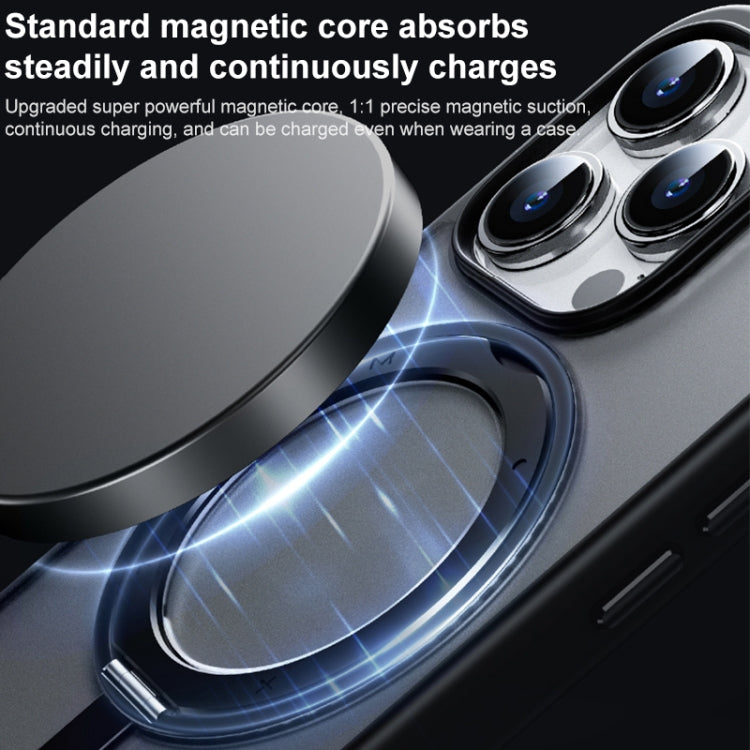 For iPhone 15 Plus MOMAX Magsafe Magnetic Metal Rotating Holder Phone Case(Black) - iPhone 15 Plus Cases by MOMAX | Online Shopping South Africa | PMC Jewellery