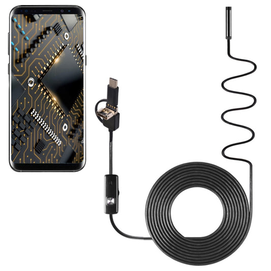 AN100 3 in 1 IP67 Waterproof USB-C / Type-C + Micro USB + USB HD Endoscope Snake Tube Inspection Camera for Parts of OTG Function Android Mobile Phone, with 6 LEDs, Lens Diameter:5.5mm(Length: 3.5m) -  by PMC Jewellery | Online Shopping South Africa | PMC Jewellery