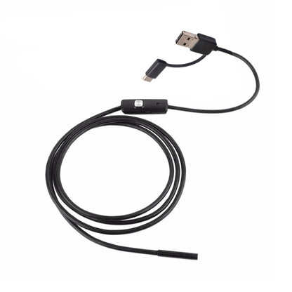 AN100 3 in 1 IP67 Waterproof USB-C / Type-C + Micro USB + USB HD Endoscope Hard Tube Inspection Camera for Parts of OTG Function Android Mobile Phone, with 6 LEDs, Lens Diameter:7mm(Length: 1m) -  by PMC Jewellery | Online Shopping South Africa | PMC Jewellery | Buy Now Pay Later Mobicred