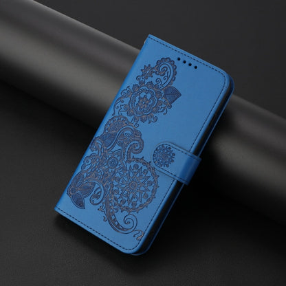 For Motorola Moto G Stylus 5G 2024 Datura Flower Embossed Flip Leather Phone Case(Blue) - Motorola Cases by PMC Jewellery | Online Shopping South Africa | PMC Jewellery | Buy Now Pay Later Mobicred