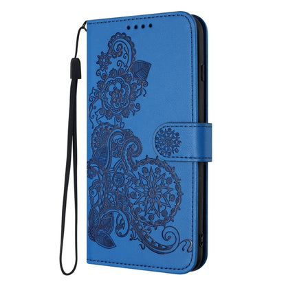 For Motorola Moto G Stylus 5G 2024 Datura Flower Embossed Flip Leather Phone Case(Blue) - Motorola Cases by PMC Jewellery | Online Shopping South Africa | PMC Jewellery | Buy Now Pay Later Mobicred