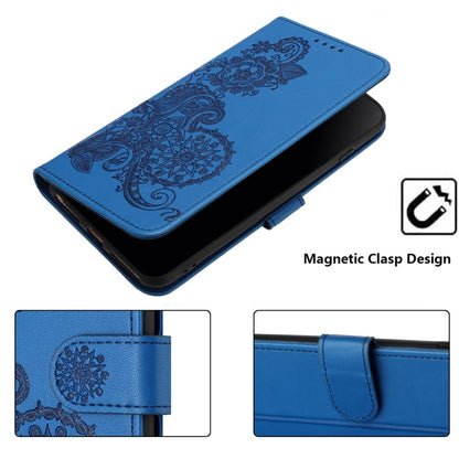 For Motorola Moto G Stylus 5G 2024 Datura Flower Embossed Flip Leather Phone Case(Blue) - Motorola Cases by PMC Jewellery | Online Shopping South Africa | PMC Jewellery | Buy Now Pay Later Mobicred