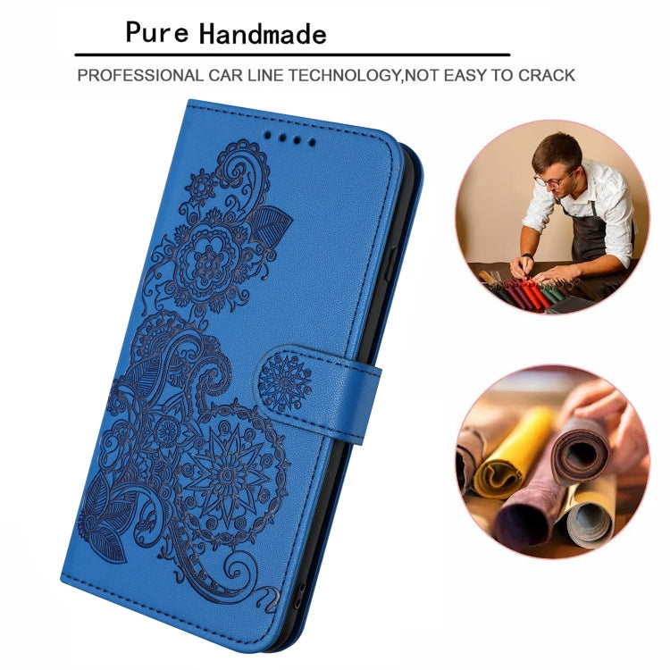 For Realme C53 Datura Flower Embossed Flip Leather Phone Case(Blue) - Realme Cases by PMC Jewellery | Online Shopping South Africa | PMC Jewellery | Buy Now Pay Later Mobicred