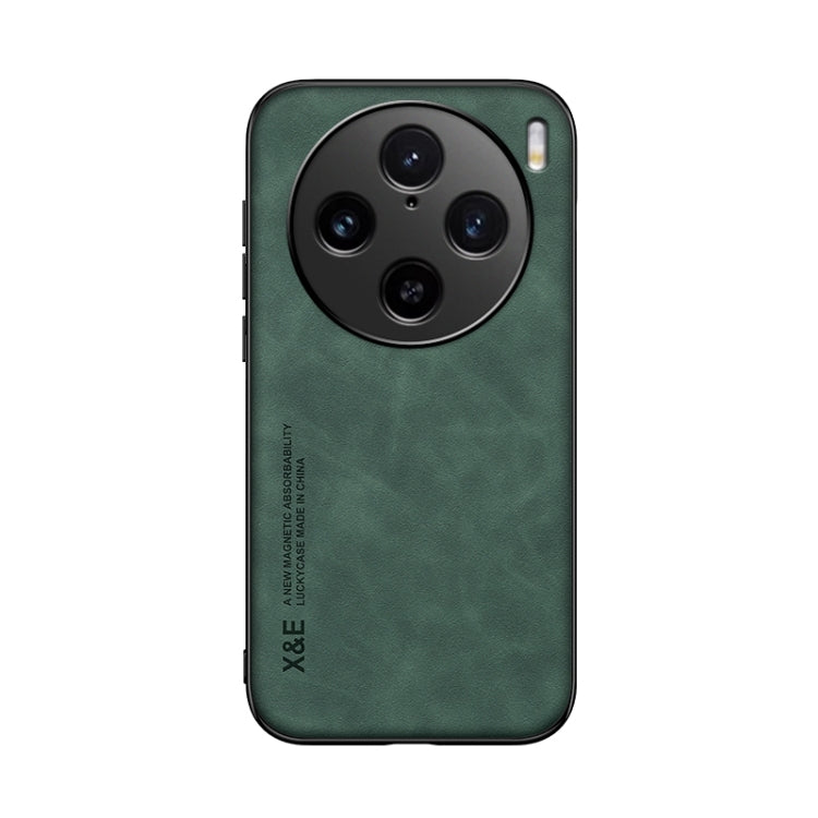 For vivo X100 Pro Skin Feel Magnetic Leather Back Phone Case(Green) - X100 Pro Cases by PMC Jewellery | Online Shopping South Africa | PMC Jewellery