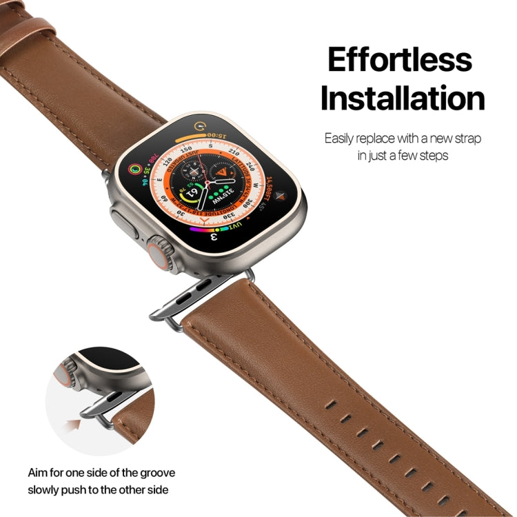 For Apple Watch 9 41mm DUX DUCIS YS Series Genuine Leather Watch Band(Brown) - Watch Bands by DUX DUCIS | Online Shopping South Africa | PMC Jewellery | Buy Now Pay Later Mobicred