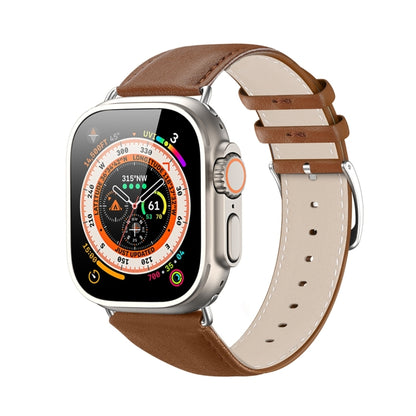 For Apple Watch 5 40mm DUX DUCIS YS Series Genuine Leather Watch Band(Brown) - Watch Bands by DUX DUCIS | Online Shopping South Africa | PMC Jewellery | Buy Now Pay Later Mobicred