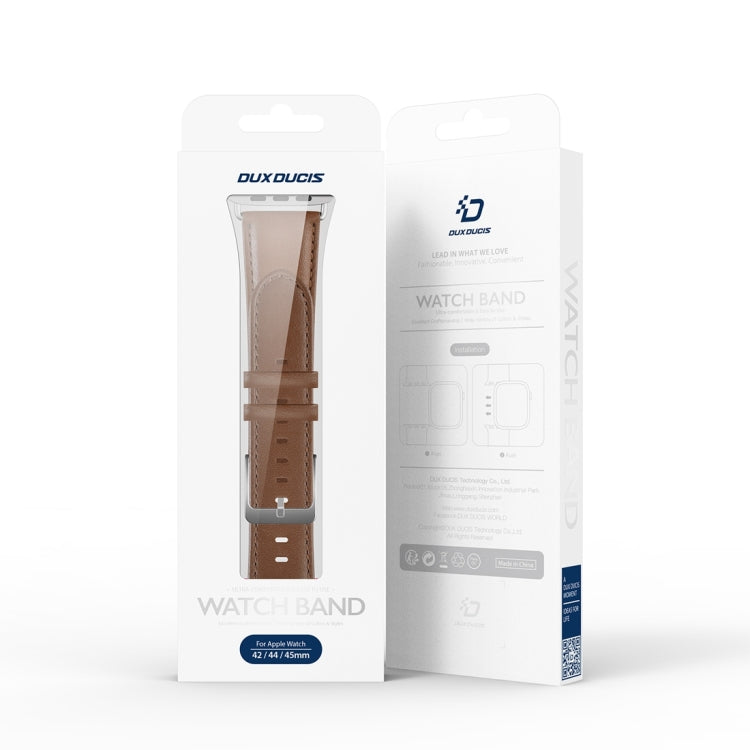 For Apple Watch 4 40mm DUX DUCIS YS Series Genuine Leather Watch Band(Brown) - Watch Bands by DUX DUCIS | Online Shopping South Africa | PMC Jewellery | Buy Now Pay Later Mobicred