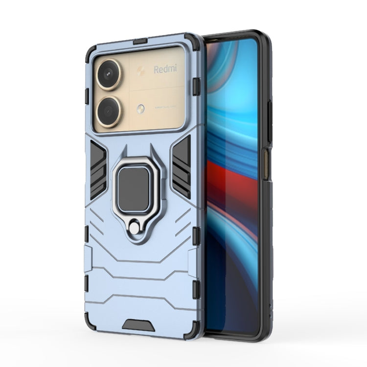 For Xiaomi Redmi Note 13R Pro 5G Shockproof PC + TPU Holder Phone Case(Navy Blue) - Xiaomi Cases by PMC Jewellery | Online Shopping South Africa | PMC Jewellery | Buy Now Pay Later Mobicred