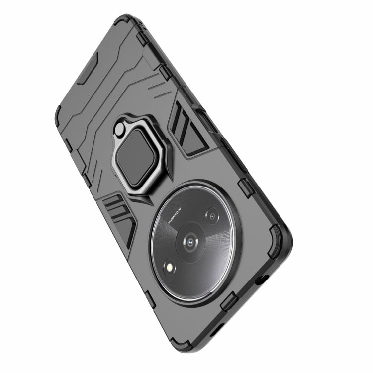 For Xiaomi Redmi A3 4G Shockproof PC + TPU Holder Phone Case(Black) - Xiaomi Cases by PMC Jewellery | Online Shopping South Africa | PMC Jewellery | Buy Now Pay Later Mobicred