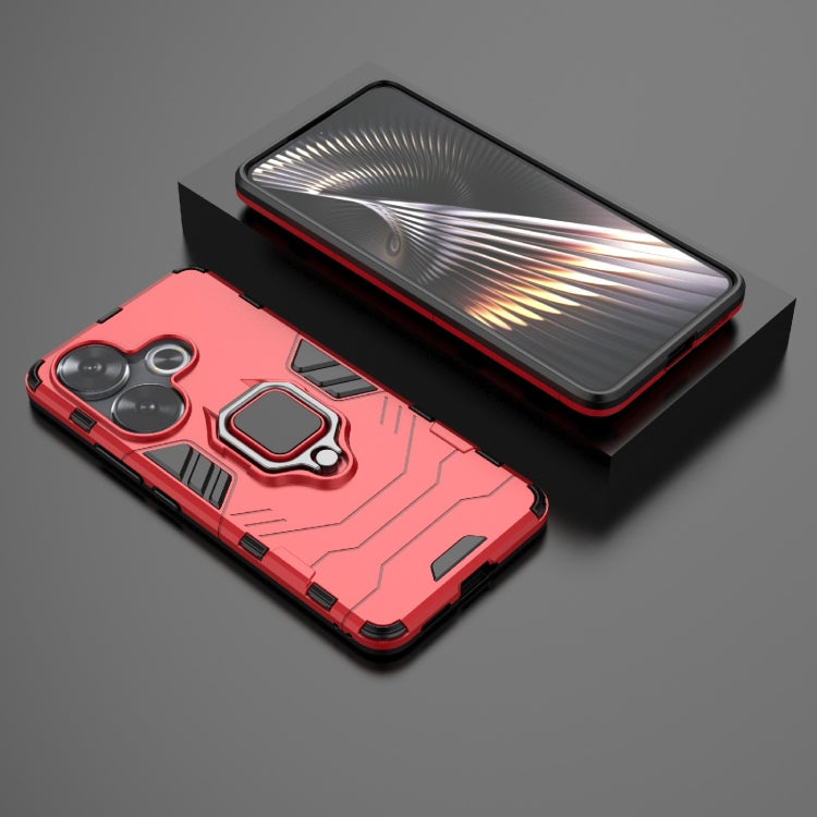 For Xiaomi Redmi Turbo 3 Shockproof PC + TPU Holder Phone Case(Red) - Xiaomi Cases by PMC Jewellery | Online Shopping South Africa | PMC Jewellery | Buy Now Pay Later Mobicred