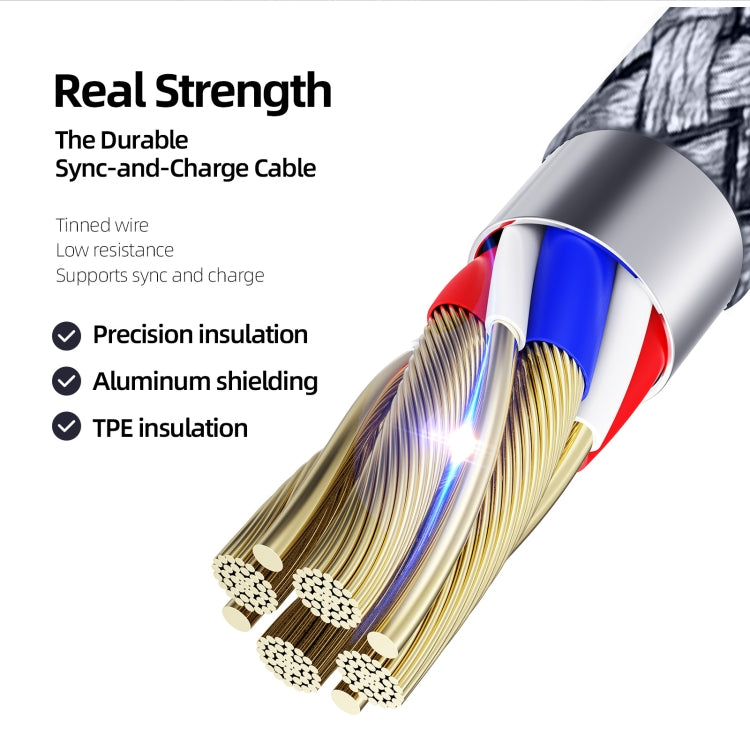 DUZZONA A7 2.4A USB to 8 Pin Charging Data Cable, Length:1m - Normal Style Cable by DUZZONA | Online Shopping South Africa | PMC Jewellery | Buy Now Pay Later Mobicred