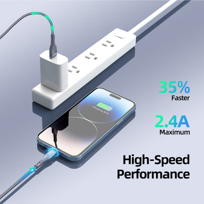 DUZZONA A7 2.4A USB to 8 Pin Charging Data Cable, Length:1m - Normal Style Cable by DUZZONA | Online Shopping South Africa | PMC Jewellery | Buy Now Pay Later Mobicred