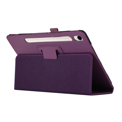 For Samsung Galaxy Tab S9 Litchi Texture Leather Tablet Case with Holder(Purple) - Other Galaxy Tab PC by PMC Jewellery | Online Shopping South Africa | PMC Jewellery | Buy Now Pay Later Mobicred