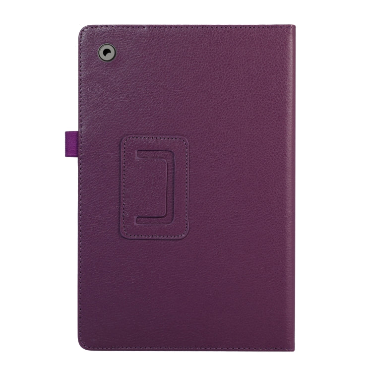 For Samsung Galaxy Tab A9+ Litchi Texture Leather Tablet Case with Holder(Purple) - Galaxy Tab A9+ by PMC Jewellery | Online Shopping South Africa | PMC Jewellery