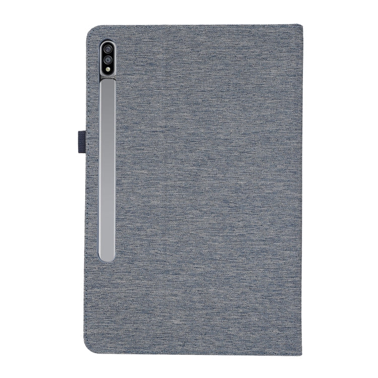 For Samsung Galaxy Tab S9 Horizontal Flip TPU + Fabric PU Leather Tablet Case(Dark Blue) - Galaxy Tab S9 Cases by PMC Jewellery | Online Shopping South Africa | PMC Jewellery | Buy Now Pay Later Mobicred