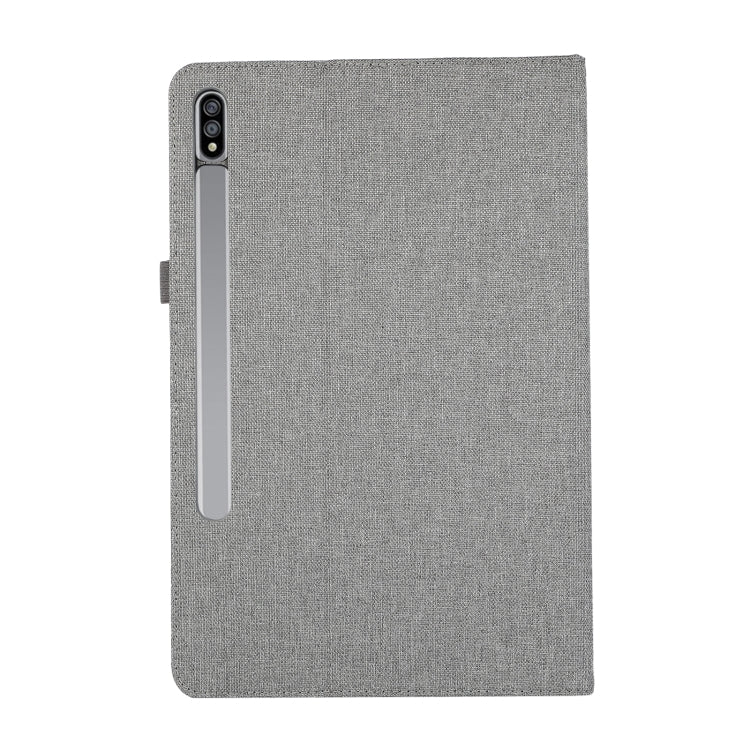 For Samsung Galaxy Tab S10 Ultra Horizontal Flip TPU + Fabric PU Leather Tablet Case(Grey) - Tab S10 Ultra Cases by PMC Jewellery | Online Shopping South Africa | PMC Jewellery | Buy Now Pay Later Mobicred