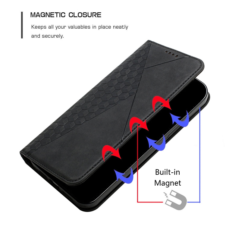 For Motorola Moto G Power 5G 2024 Diamond Splicing Skin Feel Magnetic Leather Phone Case(Black) - Motorola Cases by PMC Jewellery | Online Shopping South Africa | PMC Jewellery | Buy Now Pay Later Mobicred