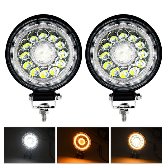 E10 1 Pair 4 inch Round Double Circle Angel Eye Work Light(Black) - Work Lights by PMC Jewellery | Online Shopping South Africa | PMC Jewellery