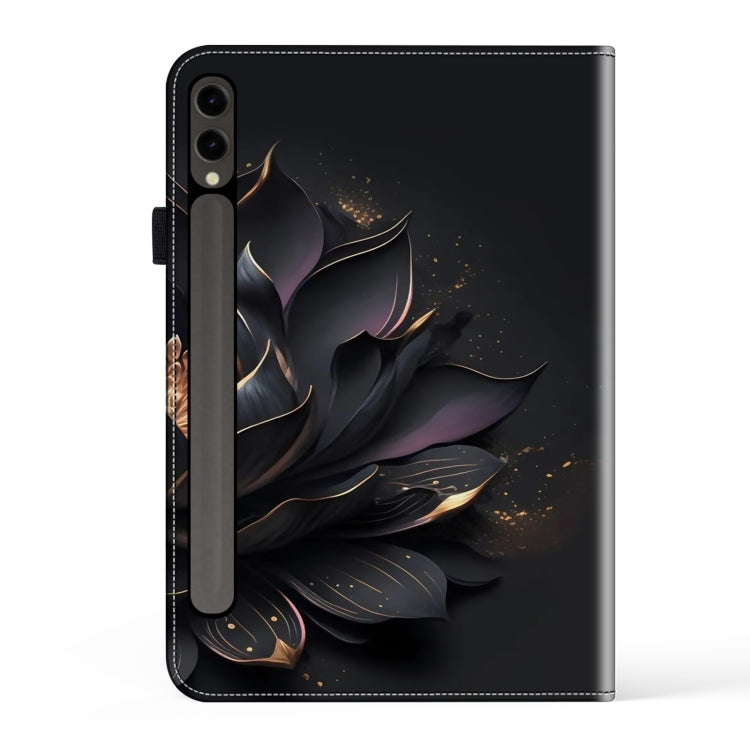 For Samsung Galaxy Tab S9+ / S9 FE+ Crystal Texture Painted Leather Tablet Case(Purple Lotus) - Galaxy Tab S9 FE+ by PMC Jewellery | Online Shopping South Africa | PMC Jewellery | Buy Now Pay Later Mobicred