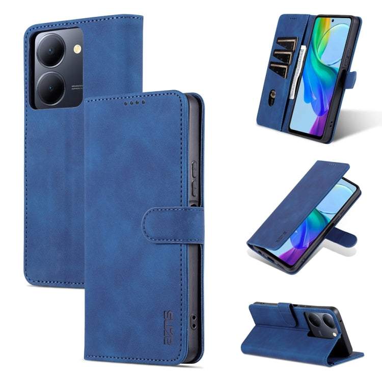 For vivo Y78 5G / Y36 / Y27 5G AZNS Skin Feel Calf Texture Flip Leather Phone Case(Blue) - vivo Cases by AZNS | Online Shopping South Africa | PMC Jewellery