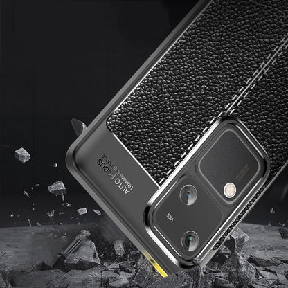 For vivo S18 Litchi Texture Shockproof TPU Phone Case(Black) - S18 Cases by PMC Jewellery | Online Shopping South Africa | PMC Jewellery | Buy Now Pay Later Mobicred