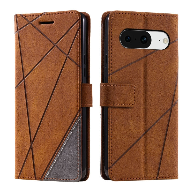 For Google Pixel 9 Skin Feel Splicing Leather Phone Case(Brown) - Google Cases by PMC Jewellery | Online Shopping South Africa | PMC Jewellery | Buy Now Pay Later Mobicred