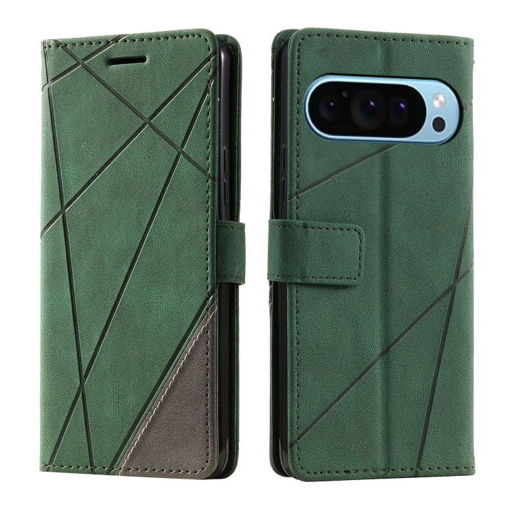 For Google Pixel 9 Pro Skin Feel Splicing Leather Phone Case(Green) - Google Cases by PMC Jewellery | Online Shopping South Africa | PMC Jewellery | Buy Now Pay Later Mobicred