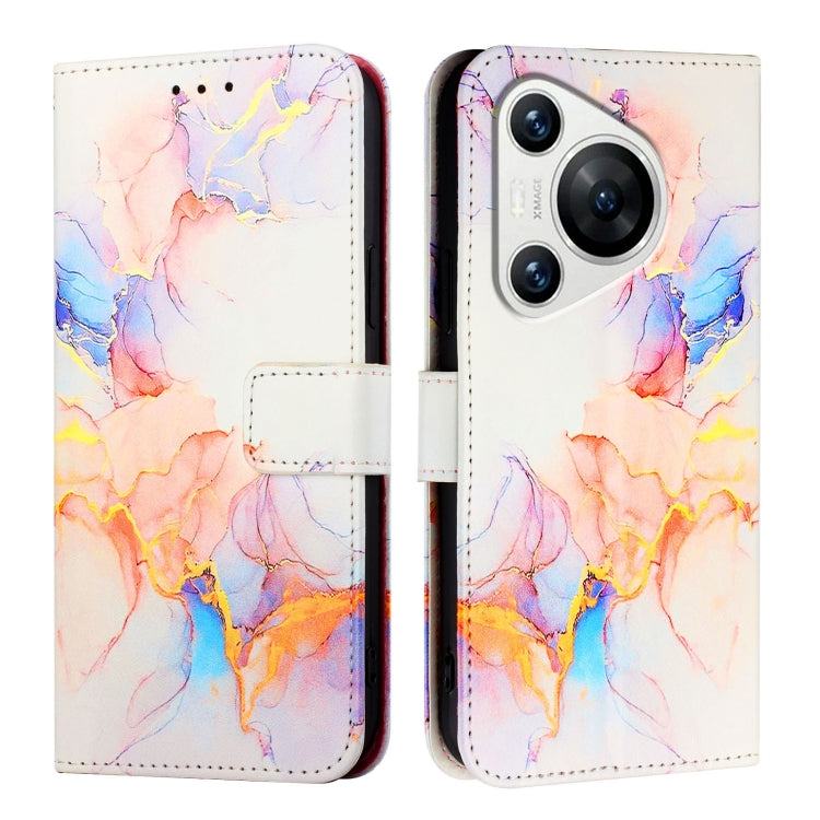 For Huawei Pura 70 PT003 Marble Pattern Flip Leather Phone Case(LS004 Marble White) - Huawei Cases by PMC Jewellery | Online Shopping South Africa | PMC Jewellery | Buy Now Pay Later Mobicred