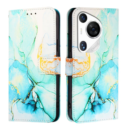 For Huawei Pura 70 Pro / 70 Pro+ PT003 Marble Pattern Flip Leather Phone Case(LS003 Green) - Huawei Cases by PMC Jewellery | Online Shopping South Africa | PMC Jewellery | Buy Now Pay Later Mobicred