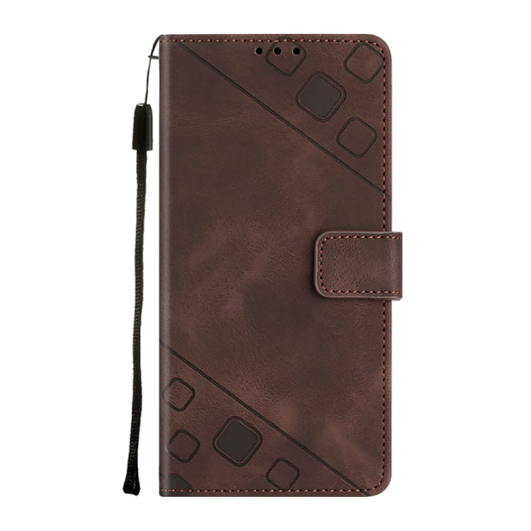 For Motorola Moto G Play 5G 2024 Skin Feel Embossed Leather Phone Case(Brown) - Motorola Cases by PMC Jewellery | Online Shopping South Africa | PMC Jewellery | Buy Now Pay Later Mobicred