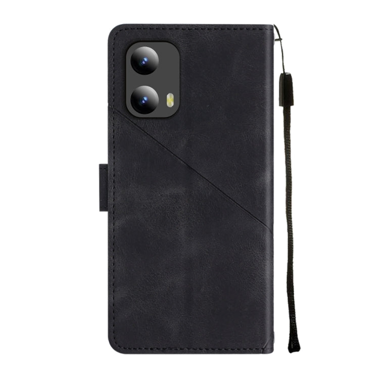 For Motorola Moto G Play 5G 2024 Skin Feel Embossed Leather Phone Case(Black) - Motorola Cases by PMC Jewellery | Online Shopping South Africa | PMC Jewellery | Buy Now Pay Later Mobicred