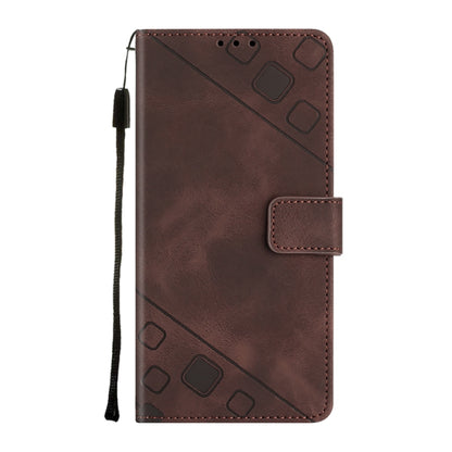 For Google Pixel 9 / 9 Pro Skin-feel Embossed Leather Phone Case(Brown) - Google Cases by PMC Jewellery | Online Shopping South Africa | PMC Jewellery | Buy Now Pay Later Mobicred