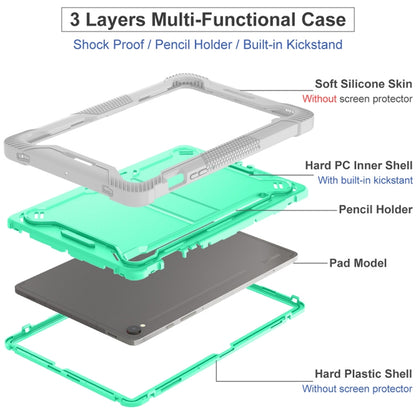 For Samsung Galaxy Tab S9 Shockproof Silicone Hybrid PC Tablet Case with Holder(Mint Green + Grey) - Galaxy Tab S9 Cases by PMC Jewellery | Online Shopping South Africa | PMC Jewellery | Buy Now Pay Later Mobicred