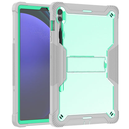 For Samsung Galaxy Tab S9+ Shockproof Silicone Hybrid PC Tablet Case with Holder(Mint Green + Grey) - Galaxy Tab S9+ Cases by PMC Jewellery | Online Shopping South Africa | PMC Jewellery