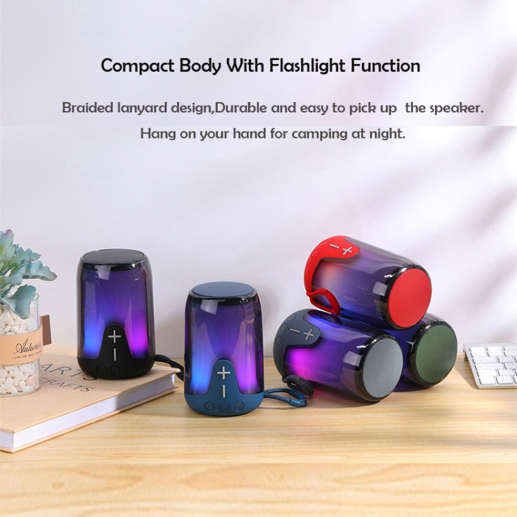 T&G TG-652 Portable RGB Light Transparent Bluetooth Speaker(Blue) - Desktop Speaker by T&G | Online Shopping South Africa | PMC Jewellery | Buy Now Pay Later Mobicred