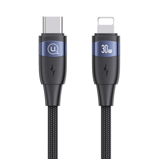 USAMS US-SJ634 U85 1.2m Type-C to 8 Pin PD30W Aluminum Alloy Fast Charging & Data Cable(Black) - 2 in 1 Cable by USAMS | Online Shopping South Africa | PMC Jewellery | Buy Now Pay Later Mobicred