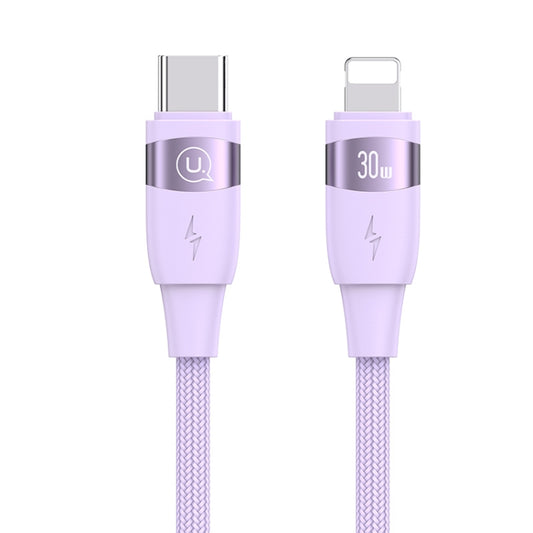 USAMS US-SJ635 U85 2m Type-C to 8 Pin PD30W Aluminum Alloy Fast Charging & Data Cable(Purple) - 2 in 1 Cable by USAMS | Online Shopping South Africa | PMC Jewellery | Buy Now Pay Later Mobicred